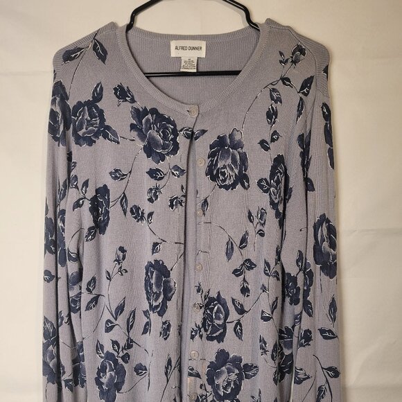 Alfred Dunner Sweaters - Alfred Dunner Size M Floral Button Cardigan Sweater Cottagecore Grannycore
